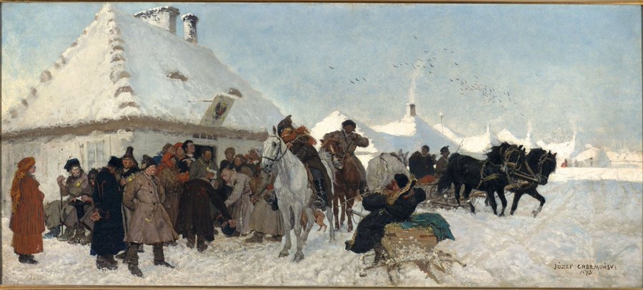 Sprawa u wójta, 1873 olej na płótnie Muzeum Narodowe w Warszawie